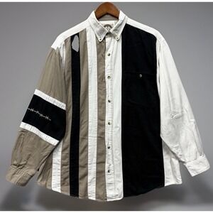 Vintage Texas Authentic Dry Goods Shirt Barb Wire Longsleeve Western Mens L